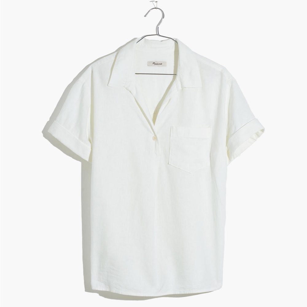 Madewell Linen-blend Swenson Popover Shirt Large